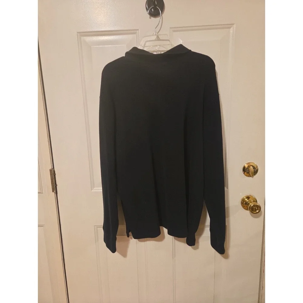 Polo Ralph Lauren Men's XXL Navy Blue 1/4 Zip Pullover Sweater Red Pony Logo...